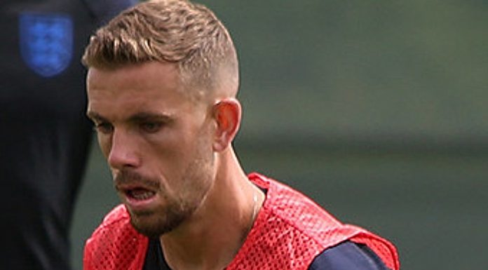 Jordan Henderson training for England, pic by Кирилл Венедиктов under creative commons licence