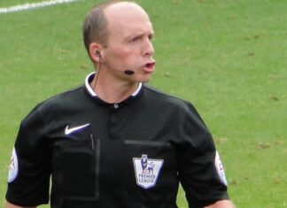 Mike Dean , PL referee from Wirral - pic under creative commons by Egghead