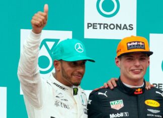 640px-Podium_2017_Malaysia,_Lewis_Hamilton_and_Max_Verstappen from creative commons by Morio