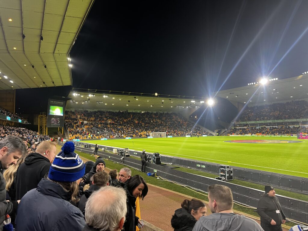 View from the away end at Molineux 