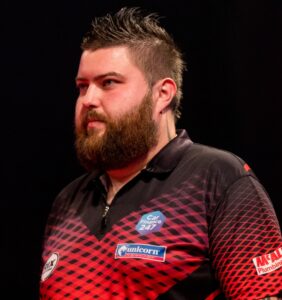 Michael Smith PDC Europe Darts Matchplay. Credit Sven Mandel Creative commons licence