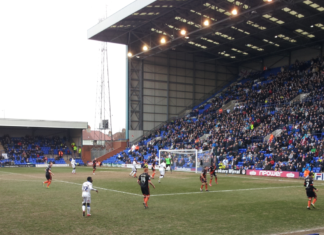 Tranmere Rovers play Scunthorpe United at Prenton Park