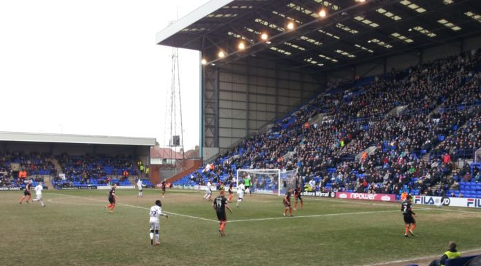 Tranmere Rovers play Scunthorpe United at Prenton Park