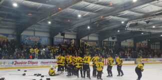Widnes Wild celebrate their first Moralee Cup. Credit: Max Conyers