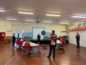 Michael Smith at his old Primary School