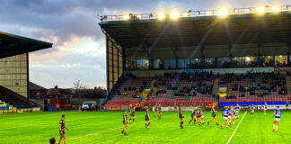 Widnes Vikings playing against Workington Town. Photo credit Ant Stonelake.