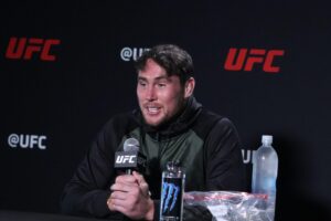 Darren Till interacts with media during the UFC Vegas 36: Brunson vs Till Media Day at UFC Apex on September 1, 2021 in Las Vegas, Nevada, United States. (Photo by Diego Ribas/PxImages) - Credit Alamy - Free to Use