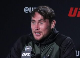 Darren Till interacts with media during the UFC Vegas 36: Brunson vs Till Media Day at UFC Apex on September 1, 2021 in Las Vegas, Nevada, United States. (Photo by Diego Ribas/PxImages) - Credit Alamy - Free to Use
