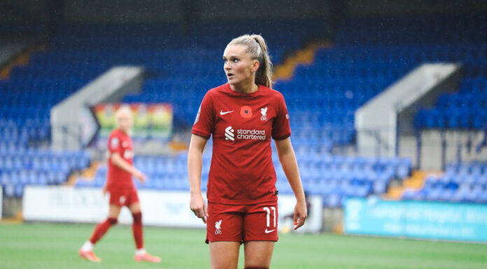 Liverpool's Melissa Lawley in action against Aston Villa.