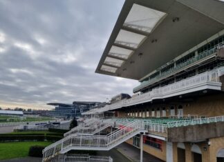 Seventy years on from Aintree’s brush with Formula One Aintree racecourse stands