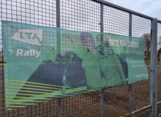 LTA banner on Torr Park tennis courts, Wirral. Photo: Ross Tugwood, MerseySportLive