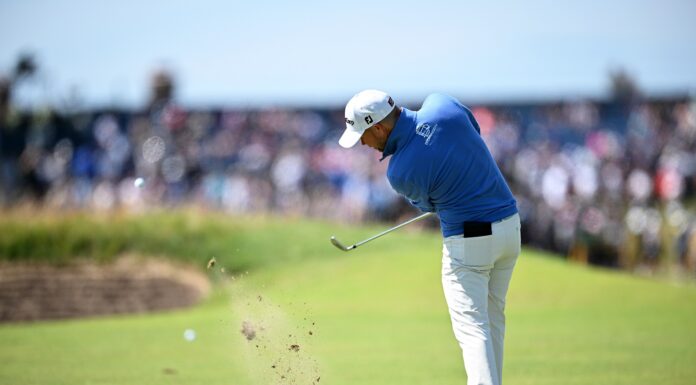 The 151st Open - Brian Harman plays a shot at Royal Liverpool. (Photo by Stuart Franklin/R&A/R&A via Getty Images)