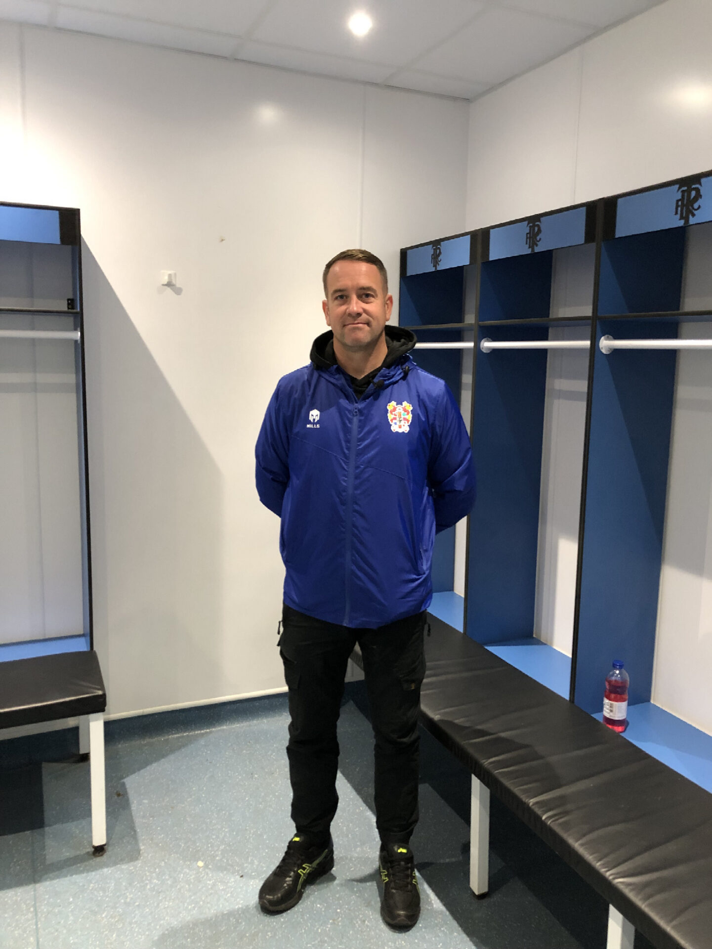 Mark Cowan in Tranmere Rovers dressing room. 