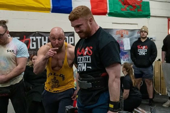 Strongman athlete Lewis Bolton in action.