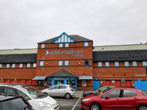 The DCBL Stadium in Widnes. Photo by James Cranford.