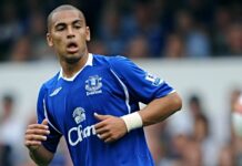 James Vaughan - Everton FC - image from Alamy under agreed licence