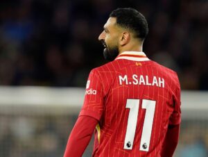 Mohamed Salah of Liverpool during the Premier League match at Molineux, Wolverhampton (Free to Use via Alamy Licence)