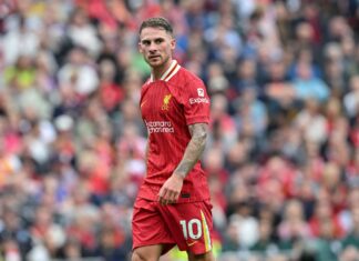 Alexis Mac Allister of Liverpool during the Premier League match Liverpool vs Bournemouth at Anfield