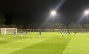 Hertha BSC U23 warming up ahead of Premier League International Cup clash against Liverpool U21 (Picture by Margherita Raffaella Scarcella)