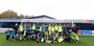 Full team picture For charity game for Zoe's Place