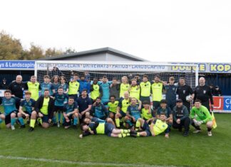 Full team picture For charity game for Zoe's Place