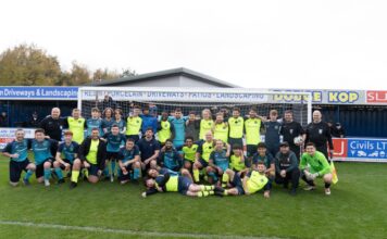 Full team picture For charity game for Zoe's Place