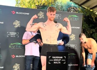 Boxer Paul Ryan weighing in ahead of his fight with Dzmitry Atrokhau