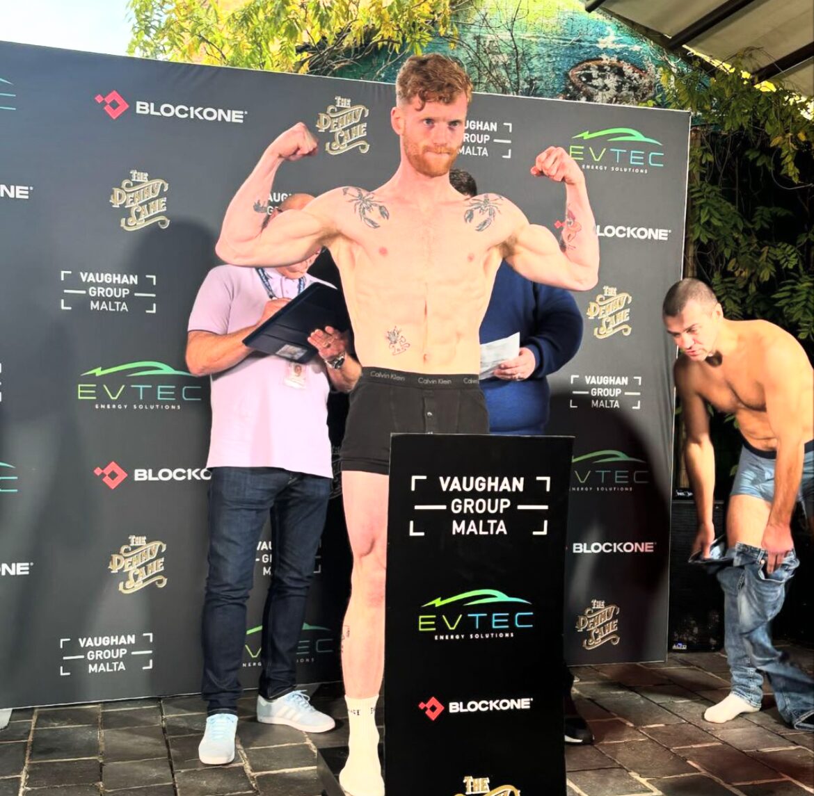 Boxer Paul Ryan weighing in ahead of his fight with Dzmitry Atrokhau