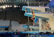 Yona Knight-Wisdom warming up at the Paris 2024 Games during podium training. (Picture courtesy of Yona Knight-Wisdom)