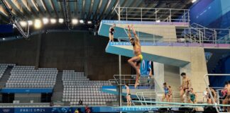 Yona Knight-Wisdom warming up at the Paris 2024 Games during podium training. (Picture courtesy of Yona Knight-Wisdom)