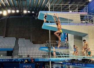 Yona Knight-Wisdom warming up at the Paris 2024 Games during podium training. (Picture courtesy of Yona Knight-Wisdom)