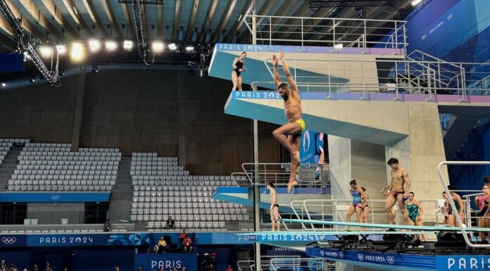 Yona Knight-Wisdom warming up at the Paris 2024 Games during podium training. (Picture courtesy of Yona Knight-Wisdom)