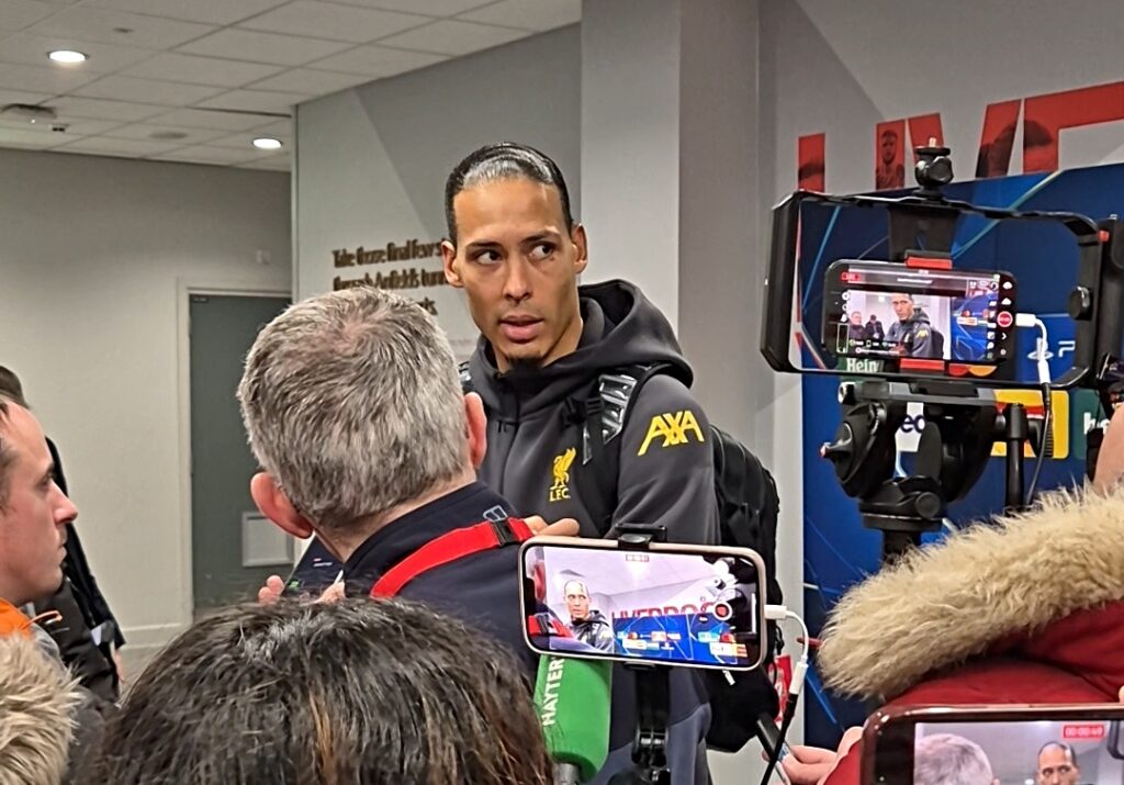 Van Dijk speaking after Liverpool's 2-1 win over Lille (Image by Jack Burgess)