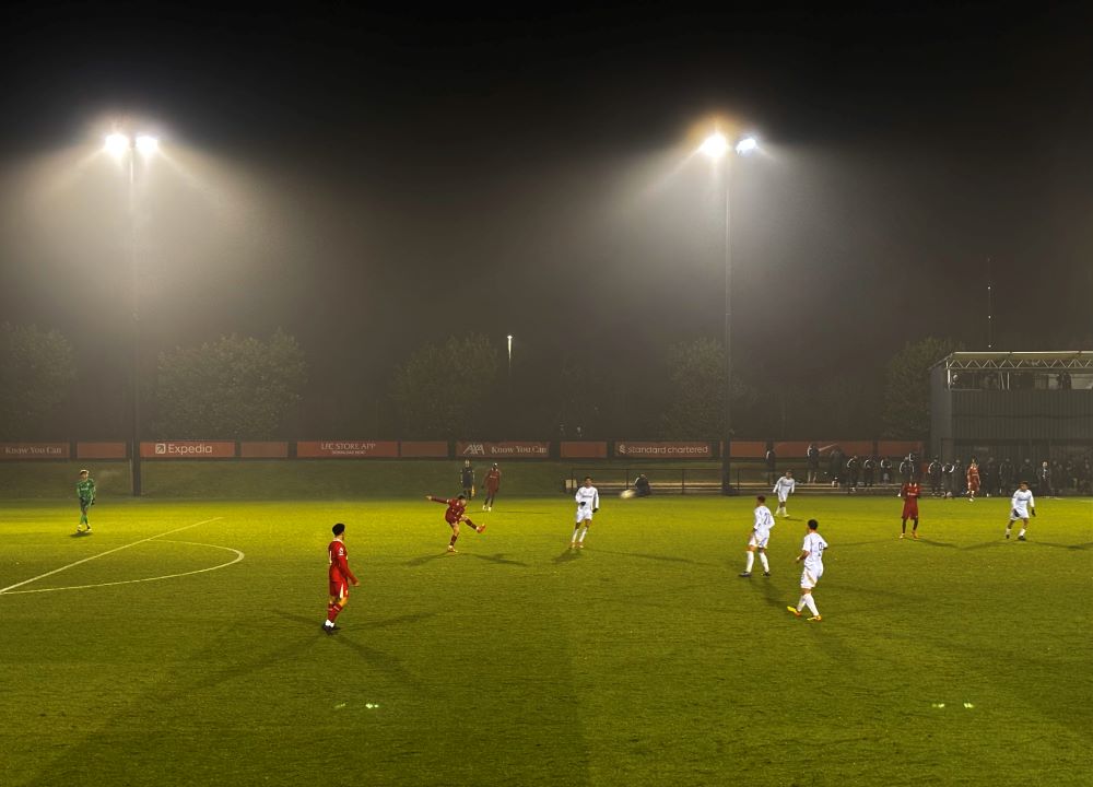 Liverpool's Jayden Danns scored the opener in their 3-1 defeat against Sparta Prague last night. Photo by Holly Crebbin 