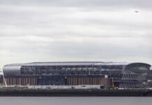 Everton's new Bramley-Moore Dock Stadium Under Construction