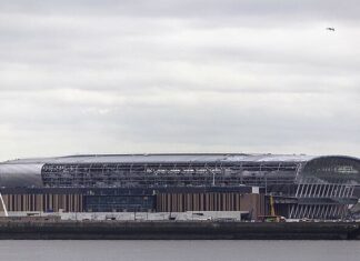 Everton's new Bramley-Moore Dock Stadium Under Construction