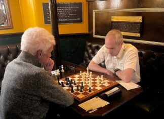 Two players at Liverpool Chess Club