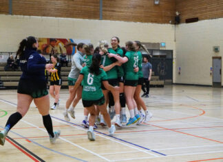 Liverpool Handball Club celebrating EHA National Cup win