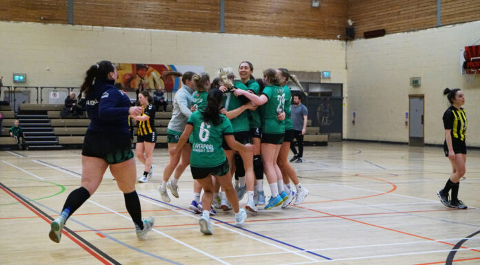 Liverpool Handball Club celebrating EHA National Cup win