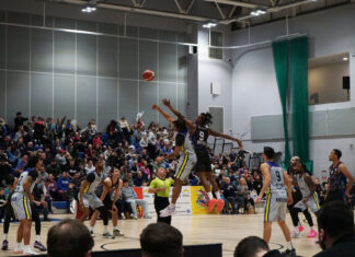 Cheshire Phoenix tip-off against Sheffield Sharks in British Super League Basketball