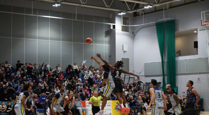 Cheshire Phoenix tip-off against Sheffield Sharks in British Super League Basketball