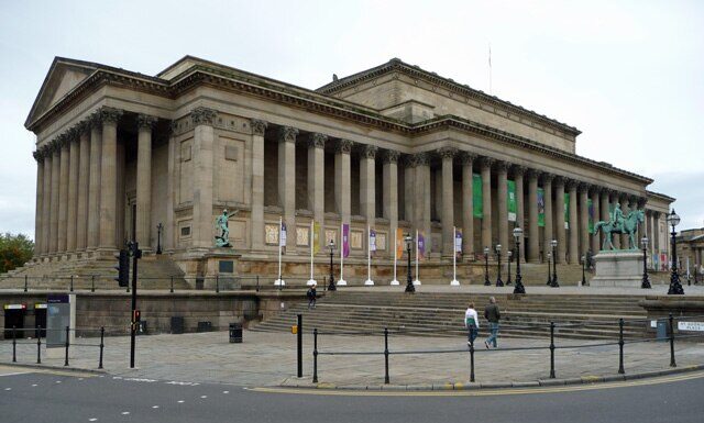 Photo from outside of St Liverpool landmark George's Hall