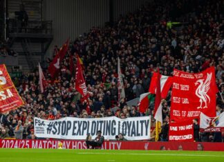 Stop exploiting loyalty banner as part of supporter protests at Anfield.