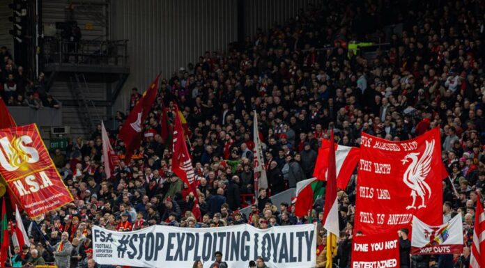 Stop exploiting loyalty banner as part of supporter protests at Anfield.
