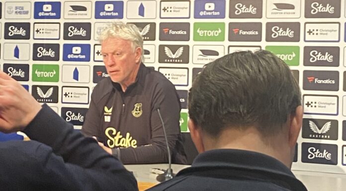 Moyes ‘looking forward’ to Merseyside derby and aims for first Anfield victory David Moyes Press conference 01/04/2025 by Benjamin Humphris