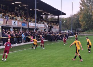 Prescot Cables vs Stocksbridge Park Steels- pic by Louis Parr