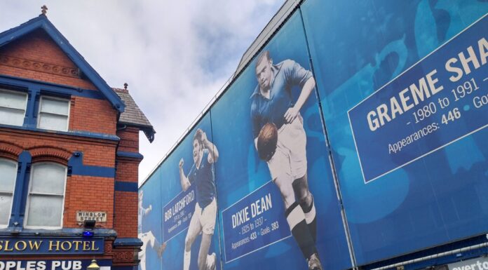 Outside Goodison Park showing Dixie Dean. Photo by Jack Cheseldine