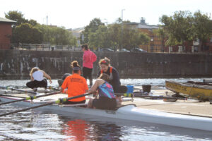Mersey Rowing Club session with coaches. Photo: Laura Caveney