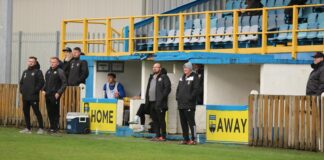 AFC Liverpool coaching staff. Pic by Grace Johnson
