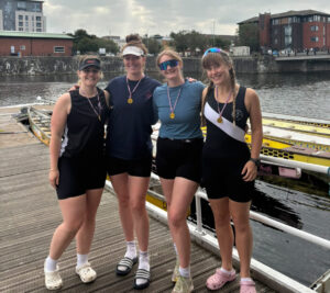 Mersey Rowing Club's team (Laura, second from left). Photo: Laura Caveney